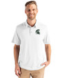 Michigan State Spartans Cutter & Buck Coastline Epic Comfort Recycled Mens Polo White Front