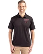 Louisville Cardinals Cutter & Buck Coastline Epic Comfort Recycled Mens Polo Black Front