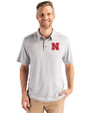Nebraska Cornhuskers Cutter & Buck Coastline Epic Comfort Recycled Mens Polo CONCRETE Front