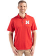 Nebraska Cornhuskers Cutter & Buck Coastline Epic Comfort Recycled Mens Polo Red Front