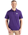 Kansas State Wildcats Cutter & Buck Coastline Epic Comfort Recycled Mens Polo College Purple Front