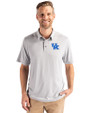 Kentucky Wildcats Cutter & Buck Coastline Recycled Double Peached Mens Polo CONCRETE Front