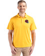 Kansas City Chiefs NFL Helmet Cutter & Buck Coastline Epic Comfort Recycled Mens Polo College Gold Front