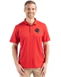 Kansas City Chiefs NFL Helmet Cutter & Buck Coastline Recycled Double Peached Mens Polo Red Front