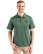 Green Bay Packers NFL Helmet Cutter & Buck Coastline Recycled Double Peached Mens Polo Hunter Green Front