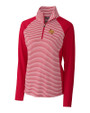 Midwestern State Mustangs Cutter & Buck Forge Tonal Stripe Stretch Half Zip Womens Top Cardinal Red Mannequin