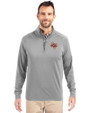 Midwestern State Mustangs Cutter & Buck Adapt Eco Knit Stretch Recycled Mens Quarter Zip Pullover Polished Medium Gray Front