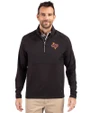 Midwestern State Mustangs Cutter & Buck Adapt Eco Knit Hybrid Recycled Mens Quarter Zip Black Front