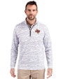 Midwestern State Mustangs Cutter & Buck Traverse Stretch Eco Camo Print Quarter Zip Mens Pullover Charcoal Front