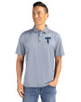 Tulsa Drillers Cutter & Buck Pike Eco Pebble Print Stretch Recycled Mens Polo Polished/White Front