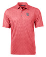St. Louis Cardinals Cutter & Buck Pike Banner Print Stretch Mens Polo Cardinal Red Mannequin