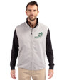 NDSU Bison Vintage Cutter & Buck Charter Eco Full-Zip Mens Big & Tall Vest Polished Medium Gray Front