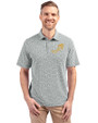 NDSU Bison Vintage Cutter & Buck Virtue Eco Pique Botanical Print Recycled Mens Polo Hunter Green Front