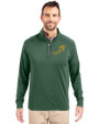 NDSU Bison Vintage Cutter & Buck Adapt Eco Knit Stretch Recycled Mens Quarter Zip Pullover Hunter Green Front