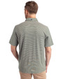 NDSU Bison Vintage Cutter & Buck Forge Eco Double Stripe Stretch Recycled Mens Polo Hunter/White Back