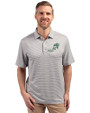 NDSU Bison Vintage Cutter & Buck Forge Eco Double Stripe Stretch Recycled Mens Polo Polished/White Front