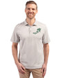 NDSU Bison Vintage Cutter & Buck Virtue Eco Pique Stripe Recycled Mens Big and Tall Polo Polished Medium Gray Front