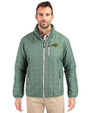 NDSU Bison Cutter & Buck Rainier PrimaLoft® Mens Eco Insulated Full Zip Puffer Jacket Hunter Melange Front