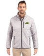 NDSU Bison Cutter & Buck Rainier PrimaLoft® Mens Eco Insulated Full Zip Puffer Jacket Polished Medium Gray Front