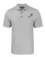 NDSU Bison Vintage Cutter & Buck Pike Eco Tonal Geo Print Stretch Recycled Mens Polo Elemental Grey Mannequin