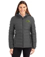 NDSU Bison Cutter & Buck Mission Ridge Repreve® Eco Insulated Womens Puffer Jacket Elemental Grey Front