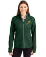 NDSU Bison Vintage Cutter & Buck Mainsail Full Zip Hooded Womens Jacket Hunter Heather Front