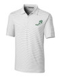 NDSU Bison Vintage Cutter & Buck Forge Pencil Stripe Stretch Mens Polo White Mannequin