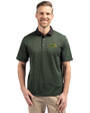 NDSU Bison Cutter & Buck Virtue Eco Pique Micro Stripe Recycled Mens Polo Hunter/Black Front