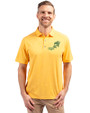 NDSU Bison Vintage Cutter & Buck Forge Eco Stretch Recycled Mens Polo College Gold Heather Front