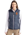 Virginia Hoos College Vault Cutter & Buck Rainier PrimaLoft® Womens Eco Insulated Full Zip Printed Puffer Vest Dark Navy Front