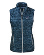 New Hampshire Wildcats College Vault Cutter & Buck Rainier PrimaLoft® Womens Eco Insulated Full Zip Printed Puffer Vest Dark Navy Mannequin