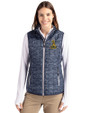 Northern Arizona Lumberjacks College Vault Cutter & Buck Rainier Recycled Insulated Printed Puffer Womens Full Zip Vest Dark Navy Front