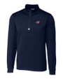 Carolina Panthers Americana Cutter & Buck Traverse Stretch Eco Quarter Zip Mens Big and Tall Pullover Liberty Navy Mannequin