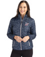 Athletics Stars And Stripes Cutter & Buck Rainier PrimaLoft® Womens Eco Insulated Full Zip Printed Puffer Jacket Dark Navy Front