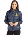 Seattle Mariners Cooperstown Cutter & Buck Rainier PrimaLoft® Womens Eco Insulated Full Zip Printed Puffer Jacket Dark Navy Front