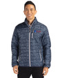 Fairleigh Dickinson Knights Cutter & Buck Rainier PrimaLoft® Mens Eco Insulated Full Zip Printed Puffer Jacket Dark Navy Front