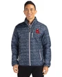 Boston Red Sox Cooperstown Cutter & Buck Rainier PrimaLoft® Mens Eco Insulated Full Zip Printed Puffer Jacket Dark Navy Front