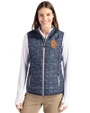 Syracuse Orange Cutter & Buck Rainier PrimaLoft® Womens Eco Insulated Full Zip Printed Puffer Vest Dark Navy Front