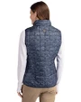 Illinois Fighting Illini Cutter & Buck Rainier PrimaLoft® Womens Eco Insulated Full Zip Printed Puffer Vest Dark Navy Back