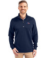 Denver Broncos Americana Cutter & Buck Traverse Stretch Eco Quarter Zip Mens Big and Tall Pullover Liberty Navy Front