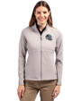 Carolina Panthers NFL Helmet Cutter & Buck Adapt Eco Knit Heather Recycled Womens Full Zip Polished Heather Front