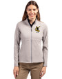 Pittsburgh Steelers Historic Cutter & Buck Adapt Eco Knit Heather Recycled Womens Full Zip Polished Heather Front