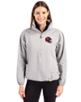 Kansas City Chiefs NFL Helmet Cutter & Buck Charter Eco Recycled Womens Anorak Jacket Polished Medium Gray Front