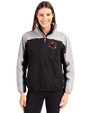 Washington Commanders NFL Helmet Cutter & Buck Charter Eco Recycled Womens Anorak Jacket Black/Polished Front