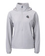 New England Patriots NFL Helmet Cutter & Buck Charter Eco Recycled Womens Anorak Jacket Polished Medium Gray Mannequin