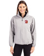 Tampa Bay Buccaneers Historic Cutter & Buck Charter Eco Recycled Womens Anorak Jacket Polished Medium Gray Front