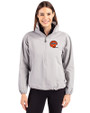 Cincinnati Bengals Historic Cutter & Buck Charter Eco Recycled Womens Anorak Jacket Polished Medium Gray Front
