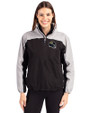 Jacksonville Jaguars NFL Helmet Cutter & Buck Charter Eco Recycled Womens Anorak Jacket Black/Polished Front