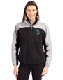 Philadelphia Eagles NFL Helmet Cutter & Buck Charter Eco Recycled Womens Anorak Jacket Black/Polished Front