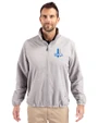 Detroit Lions Historic Cutter & Buck Charter Recycled Packable Mens Full Zip Jacket Polished Medium Gray Front